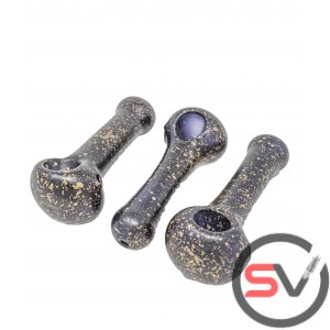 GOLD SPECKS BLACK HAND PIPE 5inch 3CT/PK